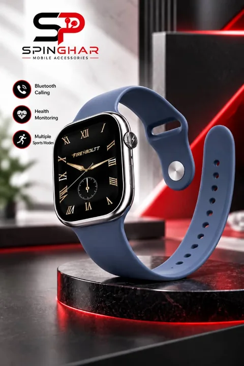 Bluetooth Smart Watch with Blue Strap — Blue strap and screen views
